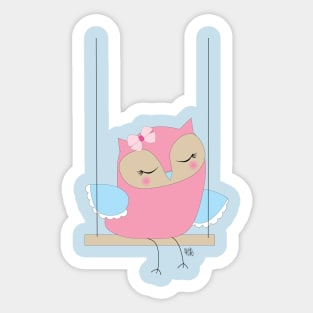 Swinging Owl Sticker